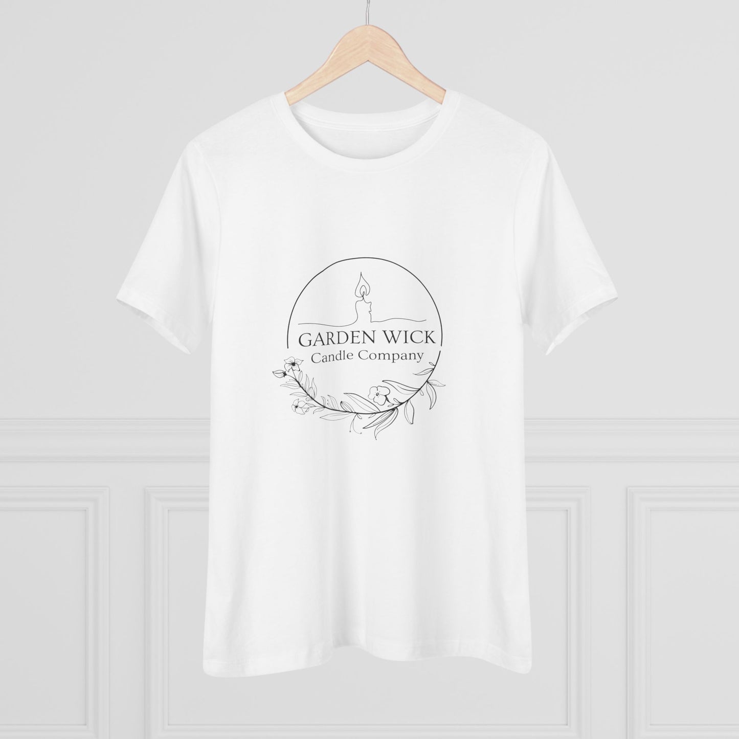 Women's Cotton Tee- Garden Wick "Hot Girls Buy Candles" (Black Lettering)