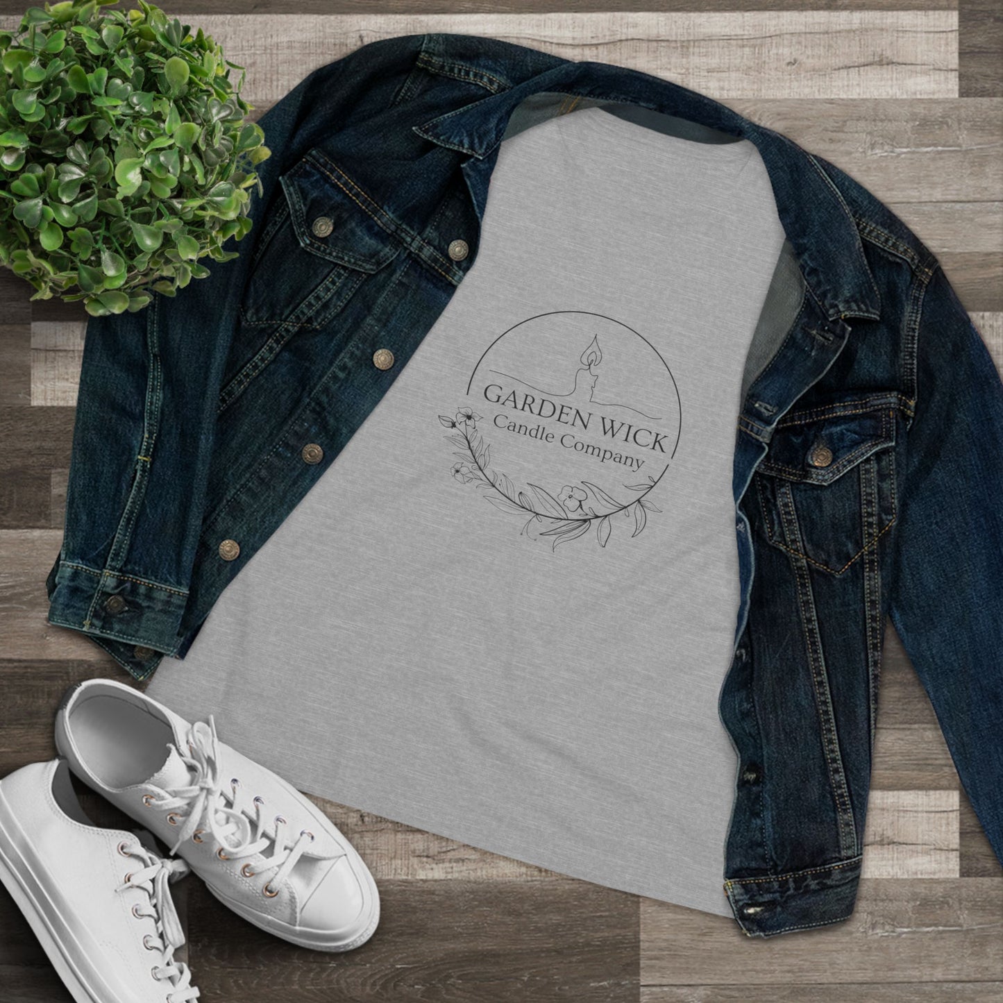 Women's Cotton Tee- Garden Wick "Hot Girls Buy Candles" (Black Lettering)