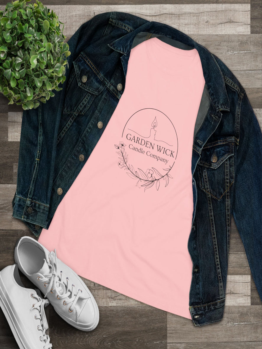 Women's Cotton Tee- Garden Wick "Hot Girls Buy Candles" (Black Lettering)
