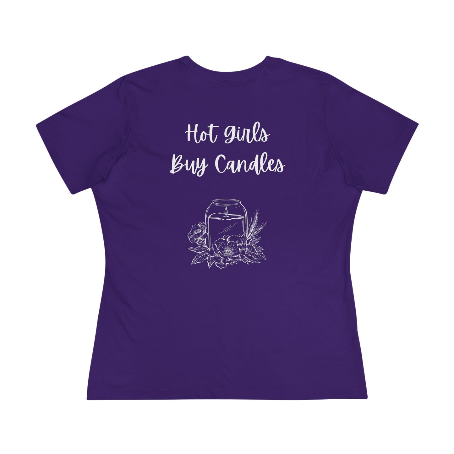 Women's Cotton Tee - "Hot Girls Buy Candles" (White Lettering)