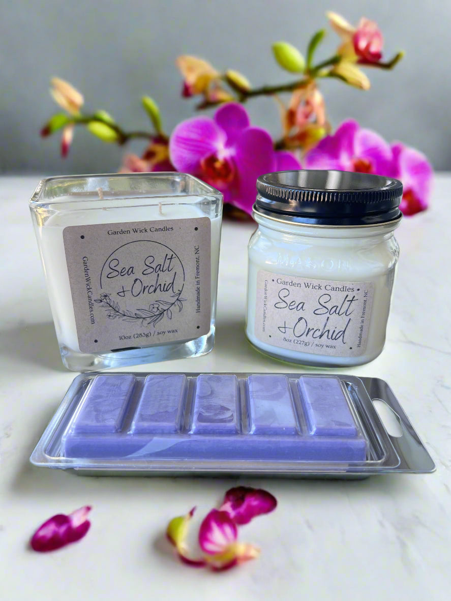 Sea Salt & Orchid Cube Candle