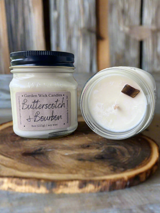 Butterscotch & Bourbon Mason Jar Candle