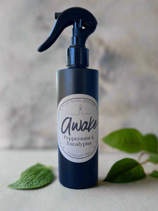 Awake Peppermint Eucalyptus 8oz room and linen spray with refreshing peppermint and eucalyptus fragrance from Garden Wick