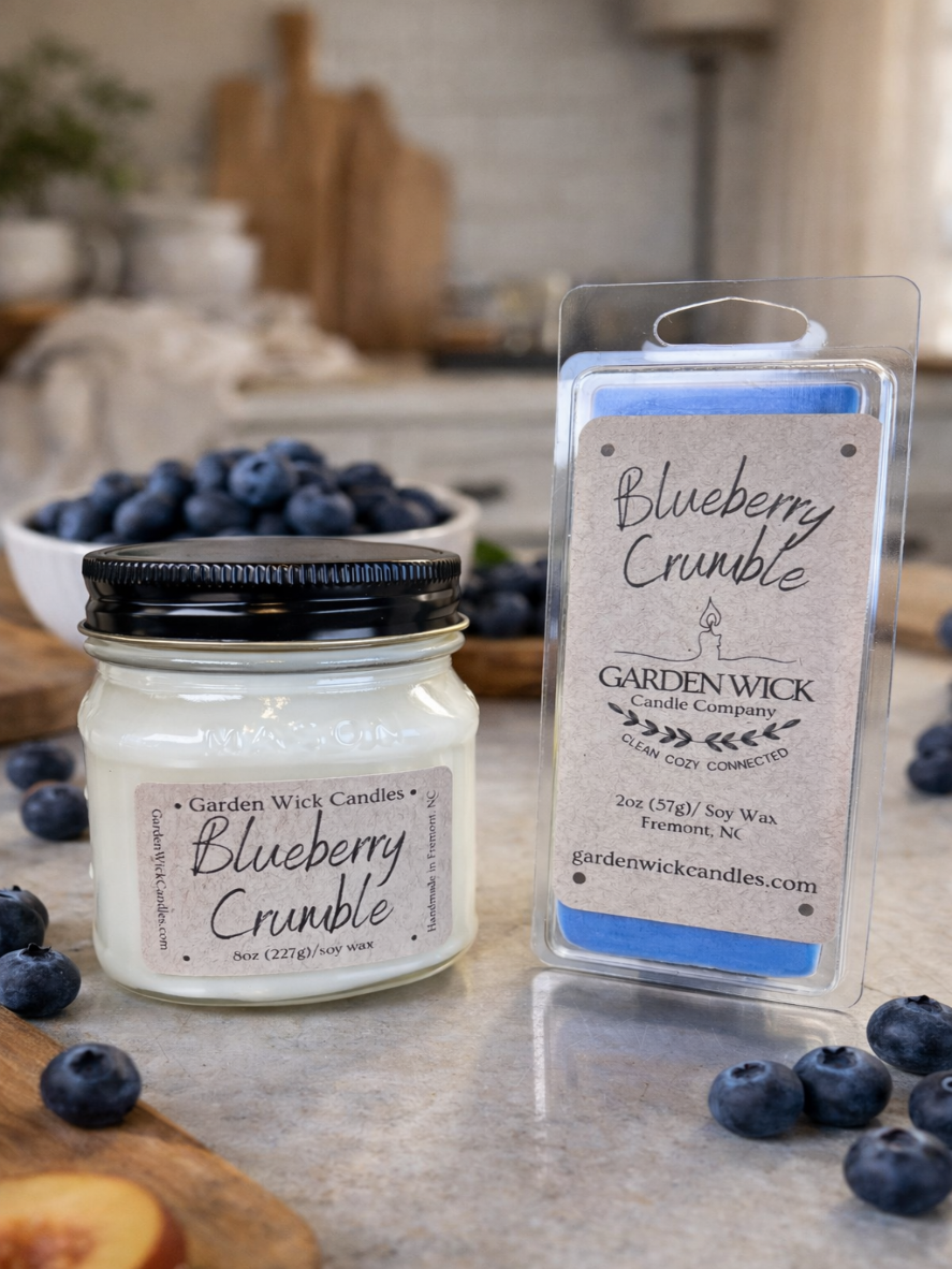 Blueberry candle, blueberry wax melt, soy from garden wick