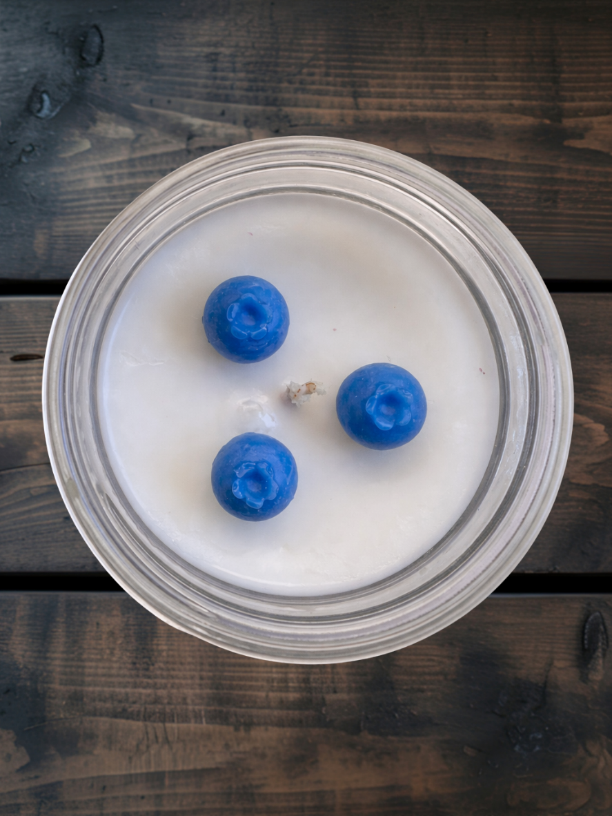blueberry dessert candle, soy, clean candle, hand poured