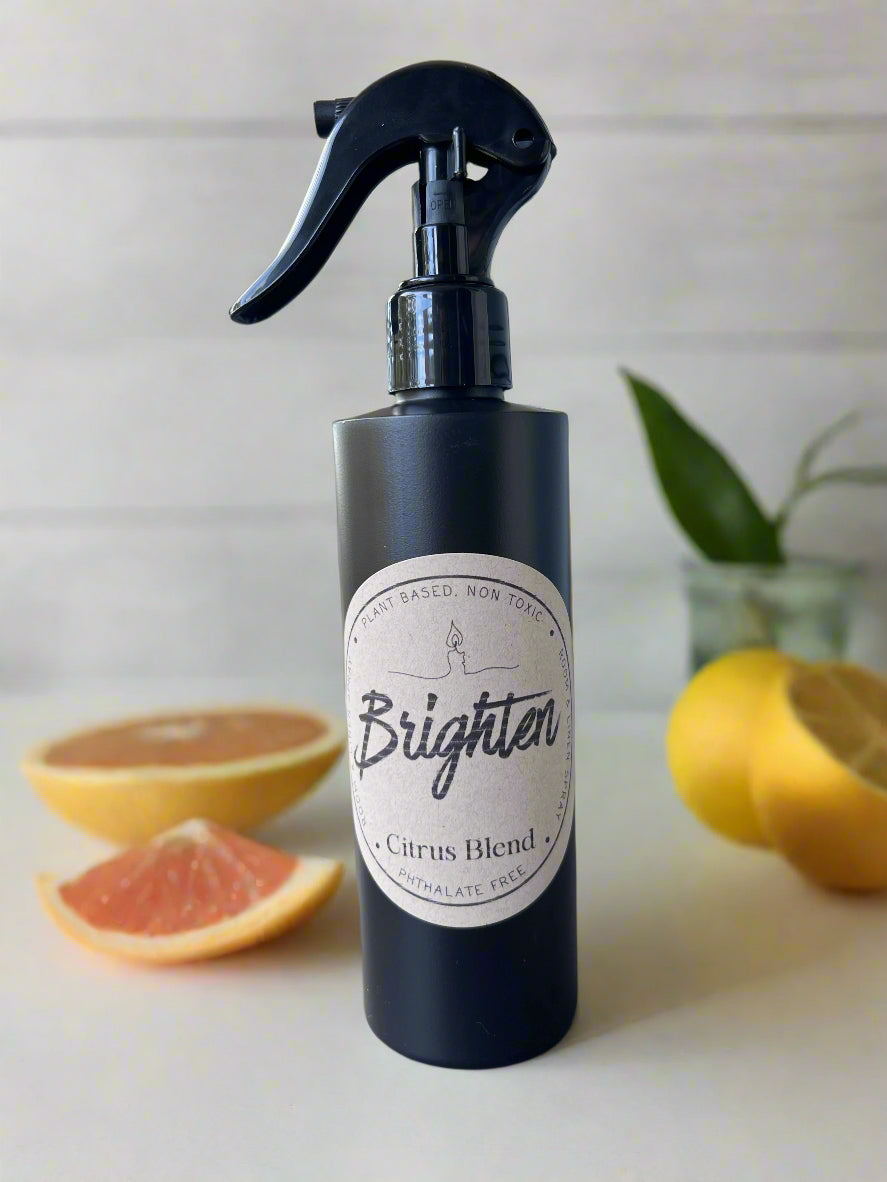 Brighten Citrus Blend 8oz room and linen spray with fresh lemon and pink grapefruit fragrance from Garden Wick