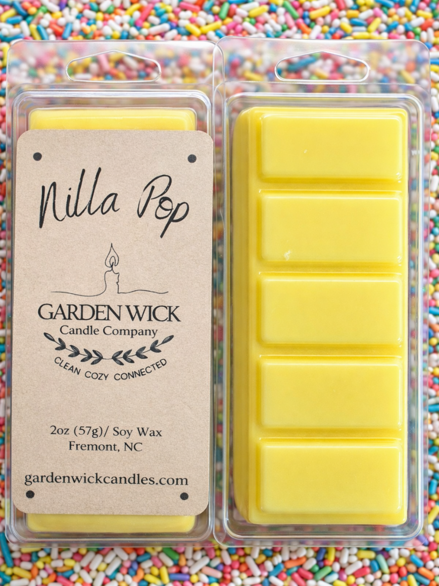 bakery scented soy wax melt bars in vanilla, a sweet vanilla cake pop fragrance