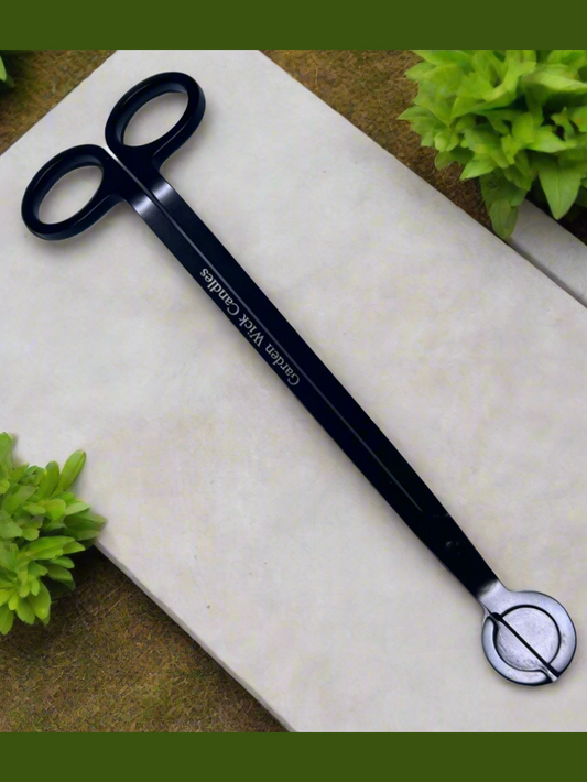 make your candle last longer with a garden wick, wick trimmer.
